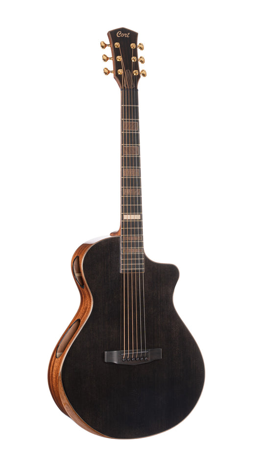 MODERN BLACK, table épicéa massif, f/e acajou massif, EQ Fishman Matrix Infinity, étui, noir brillant translucide
