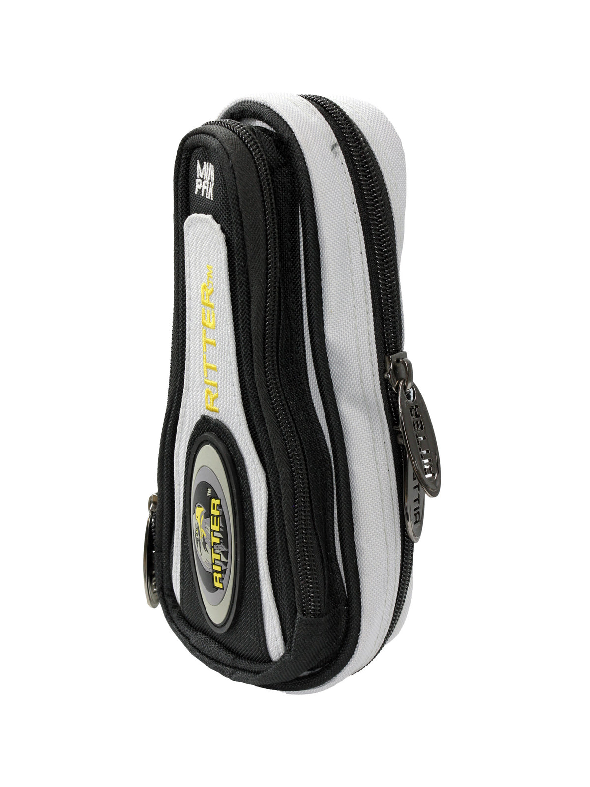 Mini sac, 1 poche, scratch ceinture, gris et noir