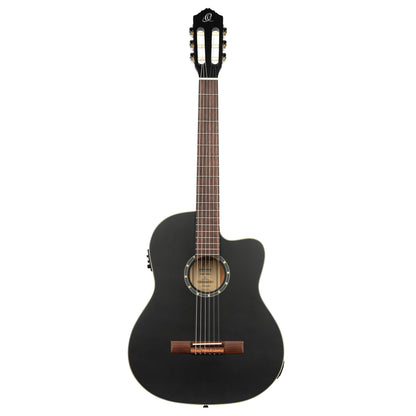RCE125SN, modèle Slim Neck, pan coupé, EQ MagusPro, table épicéa, fond acajou, manche acajou (sillet 48 mm), housse, noir satiné