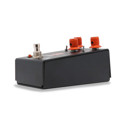 Pédale ANGRY ORANGE, fuzz et distorsion basée sur deux pédales légendaires, 100% analogique, noir et orange
