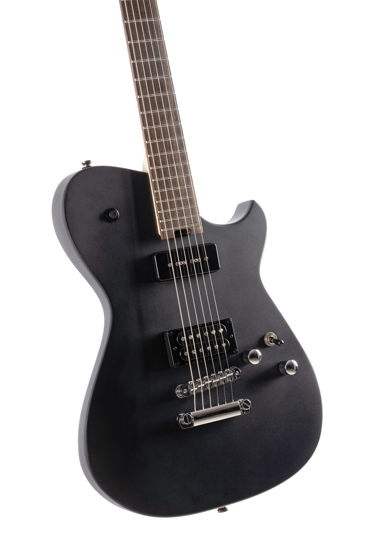 MBM-2P, signature Matt Bellamy, corps tilleul, manche érable, micros Manson & P90,"Kill" bouton, noir satiné