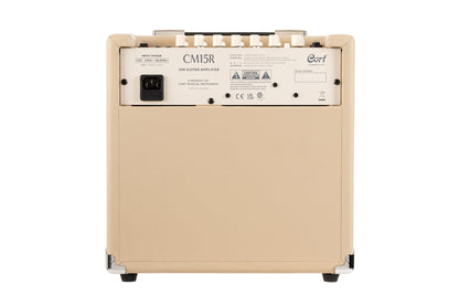Ampli guitare 15W, 1 x 8", 2 canaux, égaliseur 3 bandes, réverb, entrée CD/MP3 mini-Jack, sortie casque mini-Jack, white sand
