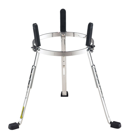 Support panier Steely II pour conga Professional et Fibercraft 11 3/4", pieds en L, réglage hauteur, chromé