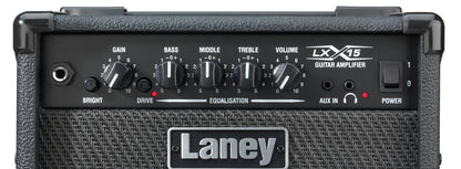 Ampli guitare électrique 15W, 2x HP 5", 1 canal avec Drive commutable, EQ 3 bandes, switch Bright, entrée aux, 6.5 kg, noir