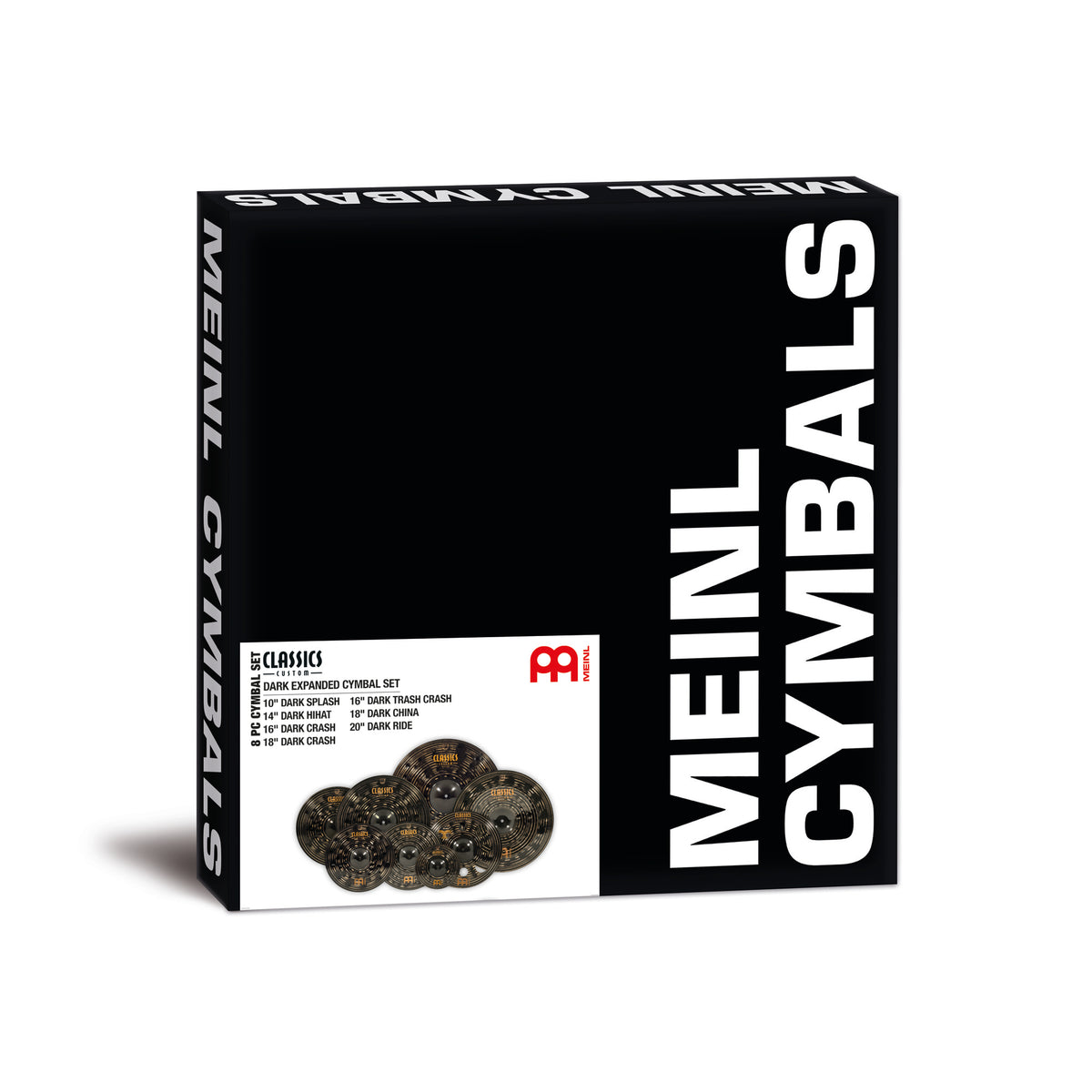 Pack de cymbales étendu Meinl Classics Custom Dark 10"14"16"18"16"18"20" alliage bronze B12 fini dark