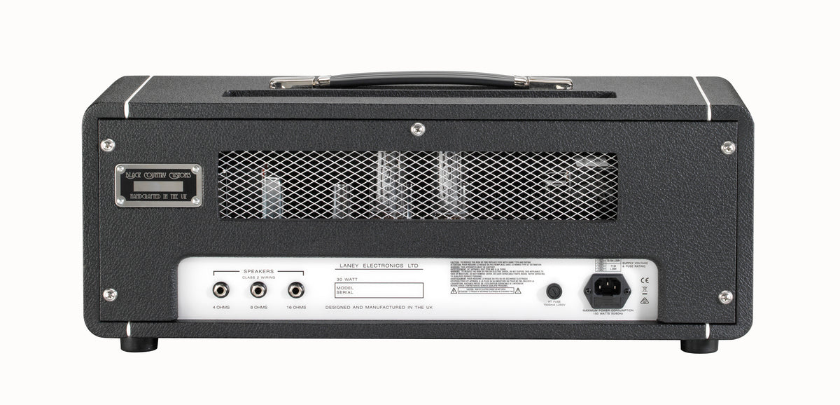 Tête à lampes 30W Class A/B (2x EL34), préampli à lampes (3x 12AX7), série Black Country Customs (Made in UK), noir