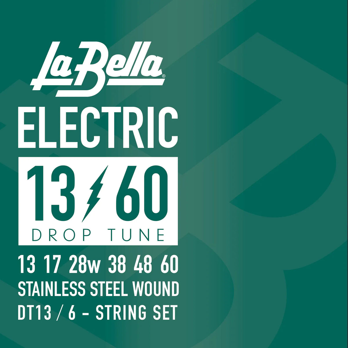 Jeu pour guitare électrique DROP TUNE ELECTRIC (13-17-28W-38-48-60), acier plaqué nickel filé rond