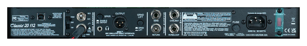 Ampli à lampes 20W, HP 1x 12", 2 canaux, EQ 3 bandes, Reverb intégrée, pédalier inclus, sortie DI, sortie casque, finition tweed