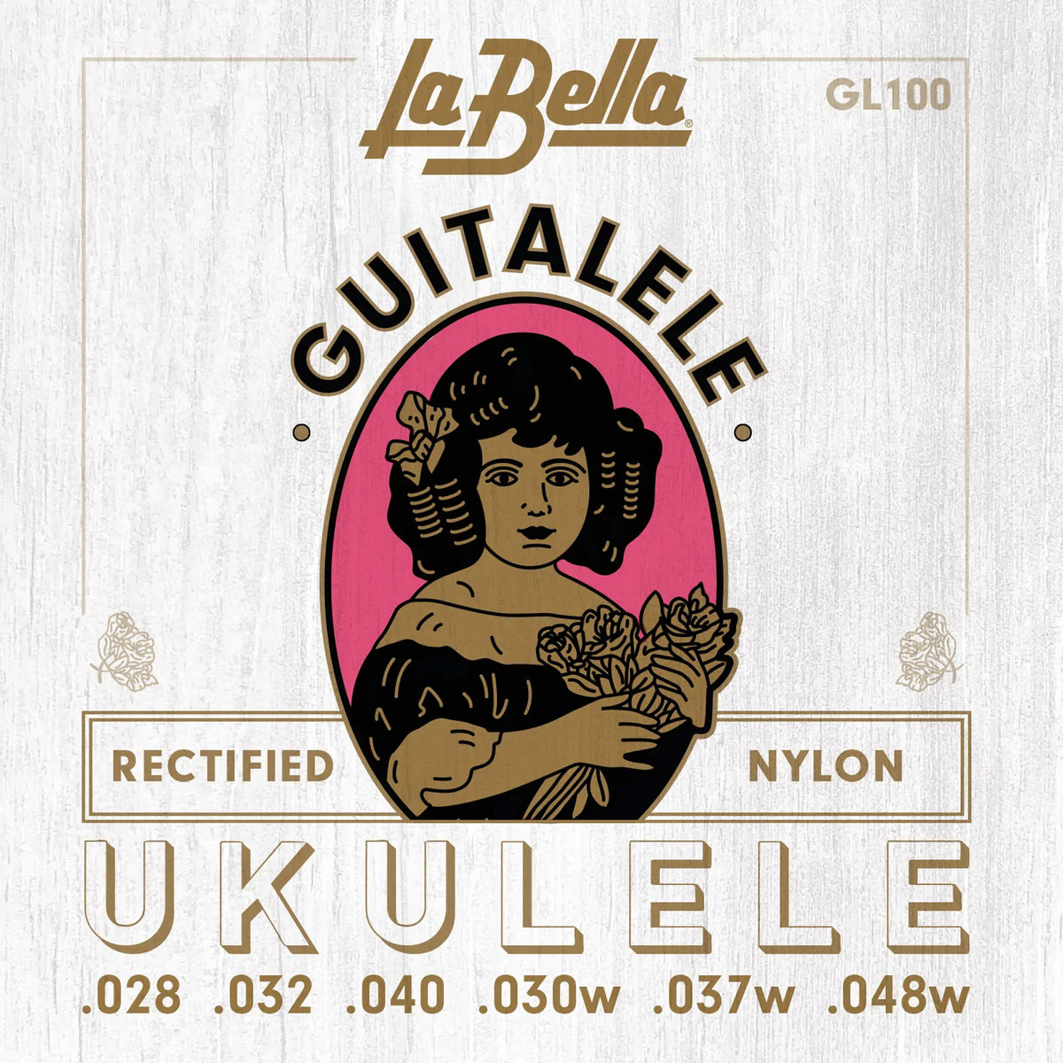 Jeu pour guitarlélé, aigus nylon rectifié, basses filées plaqué argent (28-32-40-30w-37w-48w)
