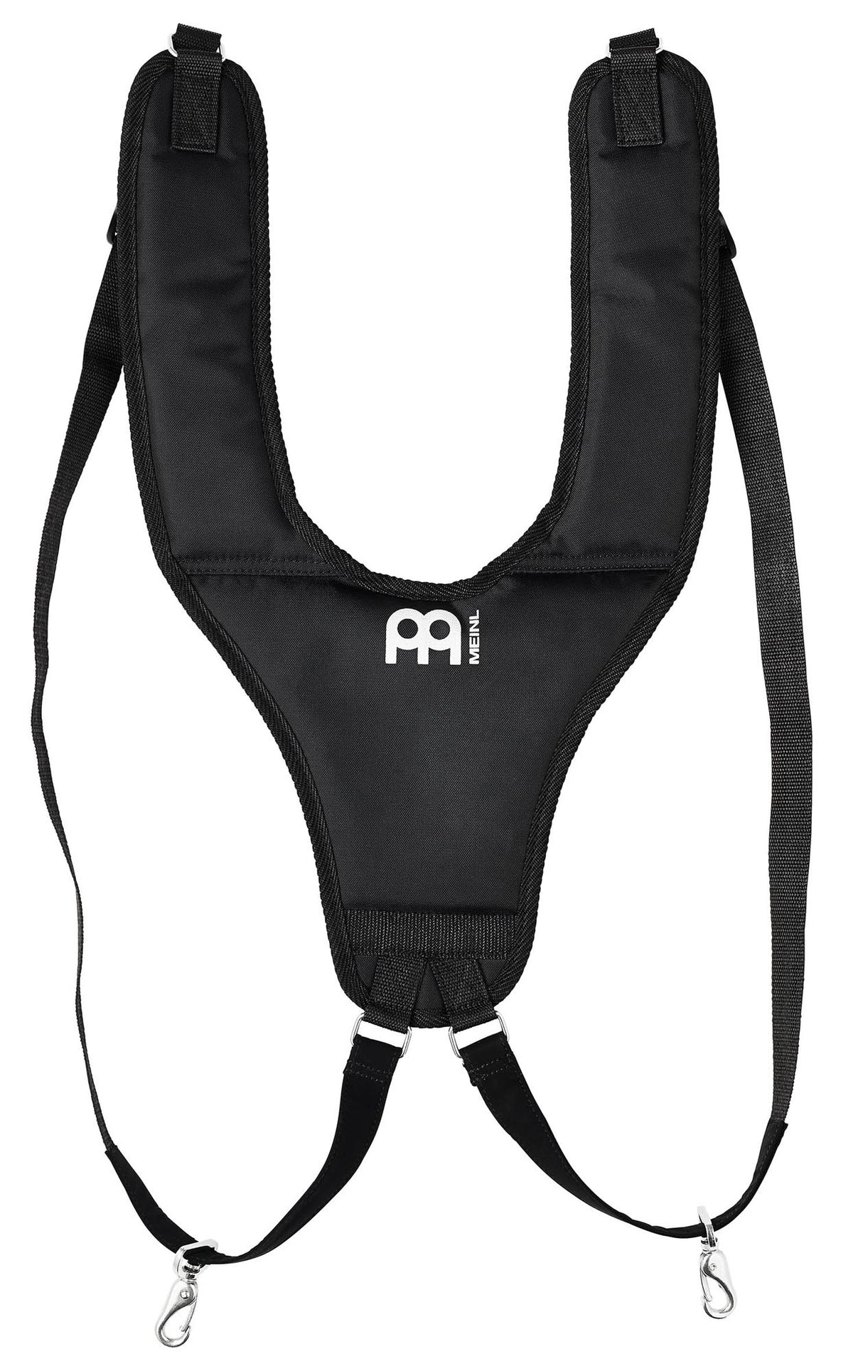 Harnais pro pour djembé, nylon très résistant, longueur ajustable, sangles rembourrées, attache rapide, noir