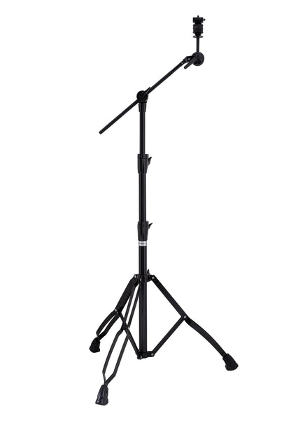 Support cymbale perche Armory, serrage Quick-Lock, perchette escamotable, réglages complets, double embase, noir