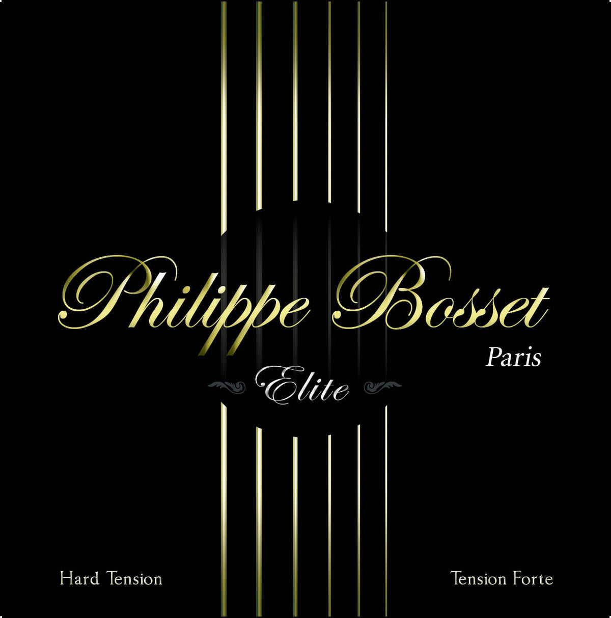 Jeu pour classique Elite, argent/nylon noir, tension forte
