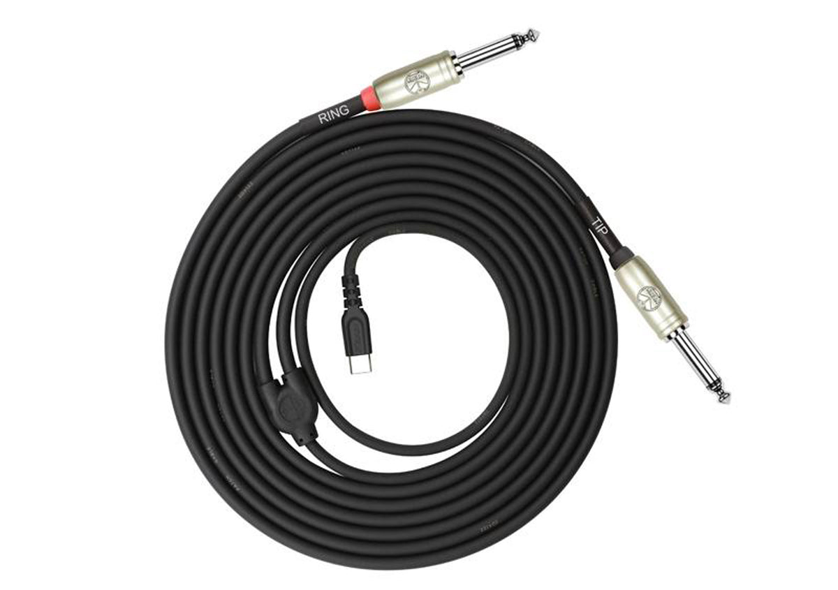Câble patch USB-C/2x Jack mono, 3 mètres, noir