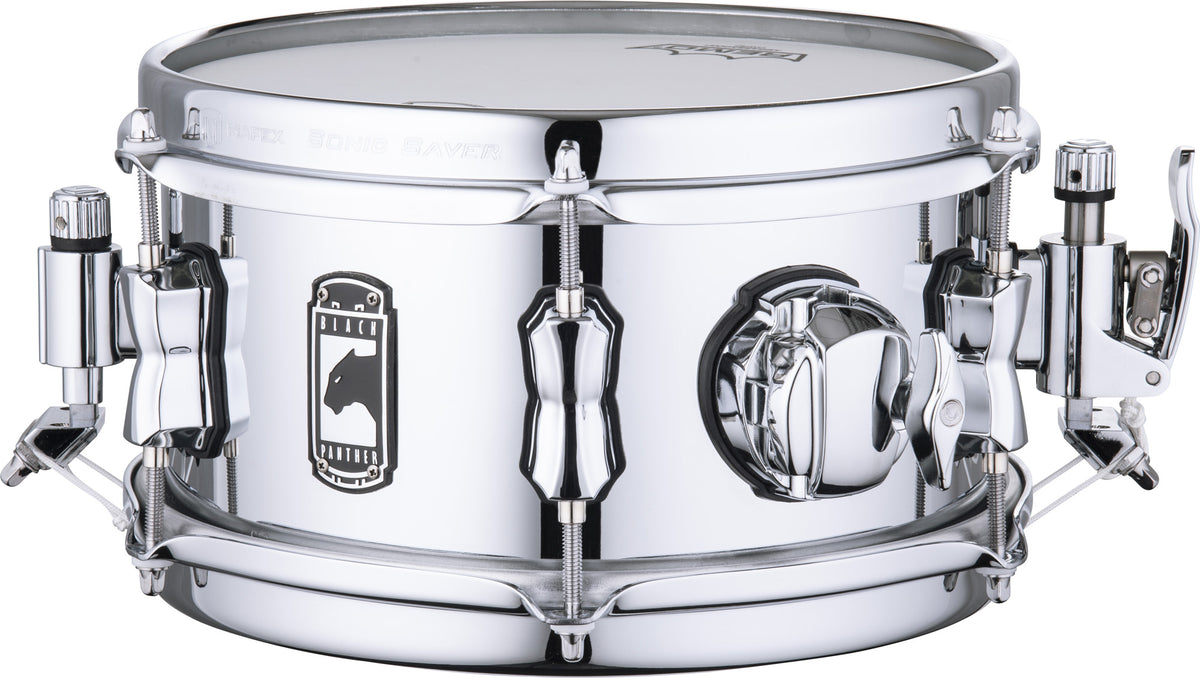 Caisse claire Mapex Black Panther acier"The Wasp" 10 x 5.5", accastillage chromé.