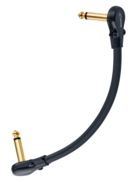 Câble patch ORTEGA Jack/Jack, 13 cm, fiches ultra plates, noir
