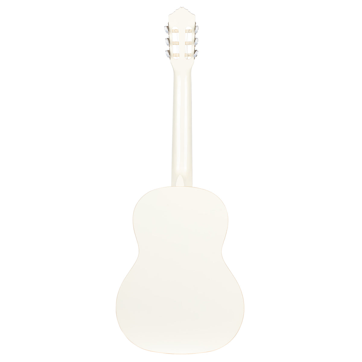 R121, table épicéa, fond & éclisses acajou, manche acajou (sillet 52 mm), housse, blanc brillant