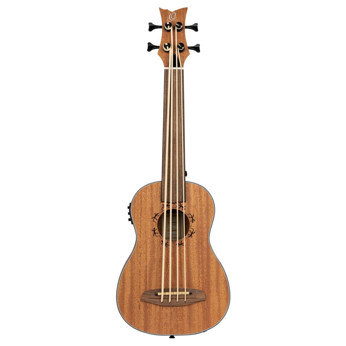 LIZZY, modèle fretless ligné, EQ MagusUkebass, table acajou, fond & éclisses acajou, manche acajou (45 mm au sillet), housse