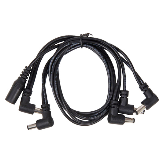 Câble alimentation PDC-5A, 5 connecteurs coudés, noir