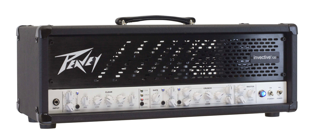 Tête amplifiée à lampes 120W, 3 canaux, EQ 3 bandes, Gate, Boost, développé en collaboration avec Misha Mansoor, finition noir