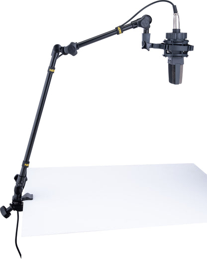 Support pour micro et caméra, attache pour table et pieds ronds ou carrés jusqu'à 3 cm d'épaisseur, noir