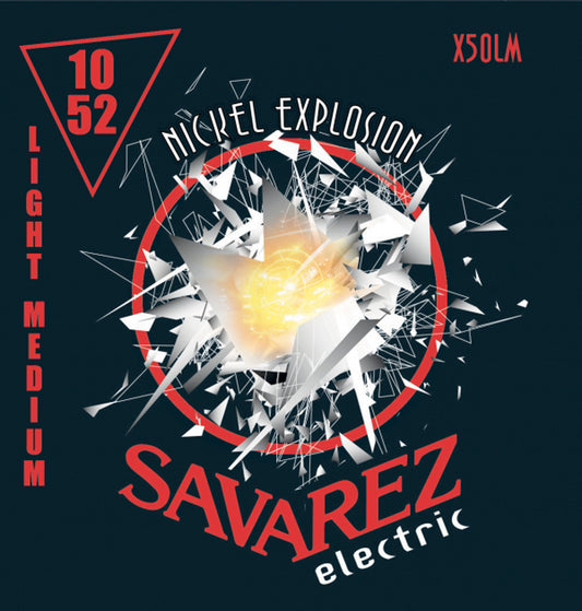 Jeu électrique Nickel Explosion, tirant light medium (10-13-18-30-42-52), filé métal plaqué nickel