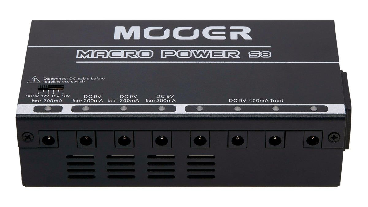 Alimentation MACRO POWER S8, alimentation pour pédales, 8 sorties, noir