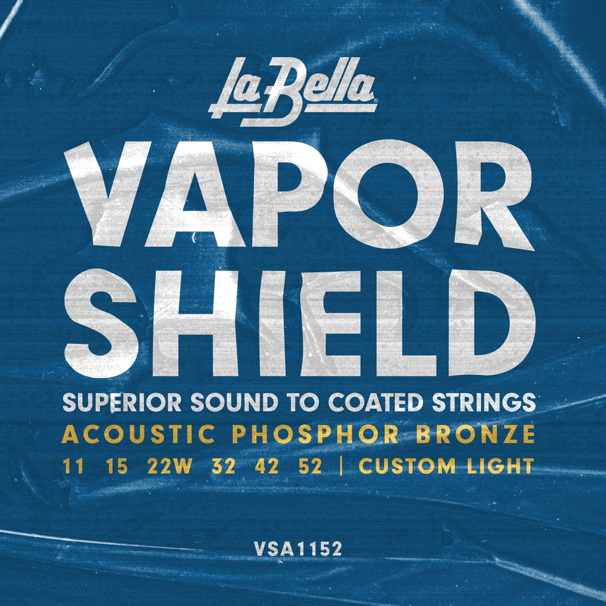 Jeu pour guitare acoustique VAPOR SHIELD, Custom Light (11-15-22W-32-42-52), phosphore bronze et acier avec traitement ionique