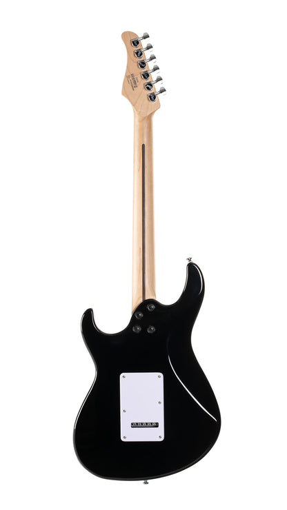 G200, corps peuplier, manche érable, touche jatoba , 2 micros simples et 1 double Powersound, plaque blanche, noir