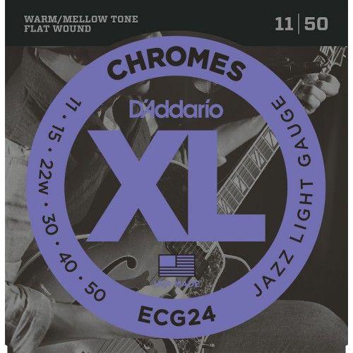 D'Addario Chromes ECG24 Jazz Light 11-50 Entorchado plano
