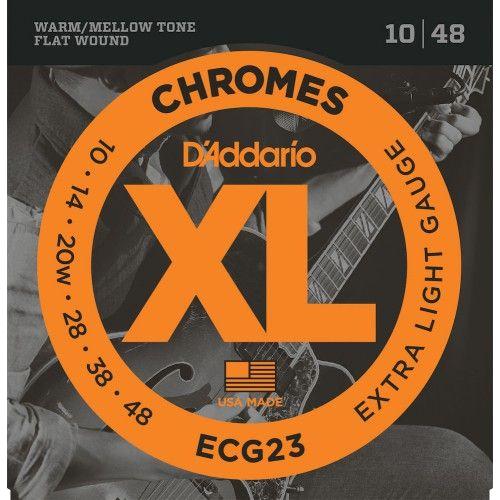 D'Addario Chromes ECG23 Extra Light 10-48 Entorchado plano