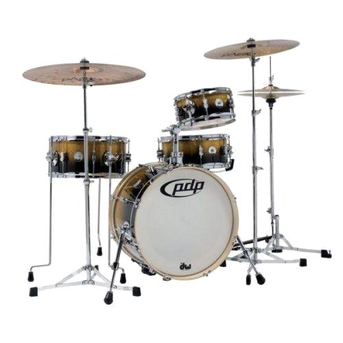 Kit de cascos PDP by DW New Yorker Daru Jones Signature Yellow to Black Sparkle Fade